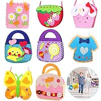 Littleduckling My First Sewing Kit for Kids Age 5 6 7 8 9 Beginner DIY Felt Sewing Craft Kit for Kids Colorful Crafting and Sewing Set Art Craft Kits Fun Learn to Sew Set Gifts for Girls Boys (Bags)