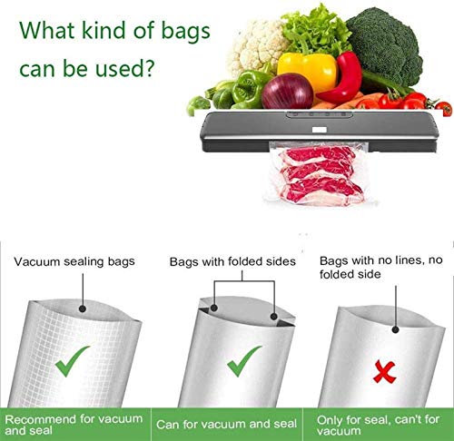 Vacuum Sealer Machine, Food Fresh Preservation Vacuümafdichtingsmachine 34 cm Plastic afdichtingsmachine gelast,met 20… - Afbeelding 8