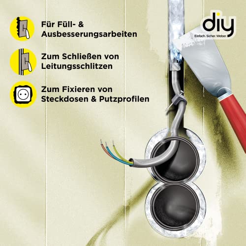 WEBER | Elektrikergips 5 kg | schnell härtend, abbindend & sehr weiß | für den Innenbereich | Baugips Modellgips Hobby Gips