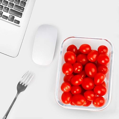 Vista 13 de Contenedores de preparación de comidas, 2 compartimentos con cuencos de vidrio con tapas, recipientes de almacenamiento de alimentos, recipientes