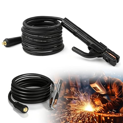 Porte-électrode de soudage 16 mm² 2,8 m + 1,2 m avec câble et pince de masse avec câble, porte-électrode de soudage 200 A pour postes à souder...