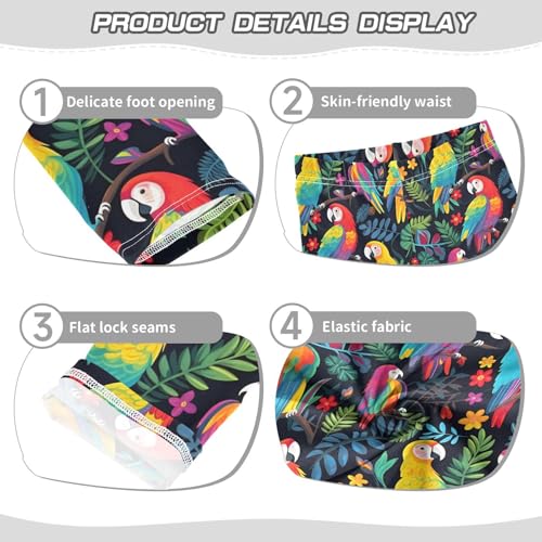 ALAZA Girls' Leggings Children's Yoga Pants Skinny Printed Dance Parrot Bird Colorful Comfortable 4T2