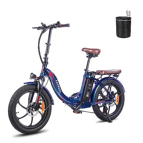Fafrees Bicicleta Eléctrica 20 Fatbike Bicicleta Montaña Plegable Ebike, 250w Motor,36v 18ah Batería, Pedal Assist, Alcance 60-120km, E-Mtb Adultos Urbana, Azul Fafrees Bicicleta Eléctrica 20 Fatbike Bicicleta Montaña Plegable Ebike, 250w Motor,36v 18ah Batería, Pedal Assist, Alcance 60-120km, E-Mtb Adultos Urbana, Azul