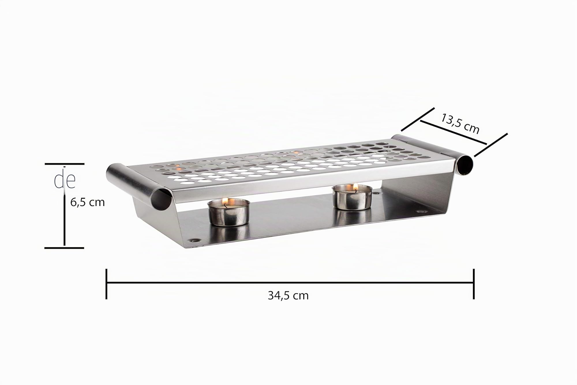 APS Chauffe-Plat 34 x 13 cm, H: 6 cm Acier Inoxydable, Poli Mat