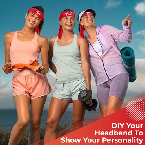 Image of Hiboom 50 Pcs Head Tie Headbands Men Women Ninja Karate Tie Athletic Sweatbands for Sports Basketball Tennis Running Workout