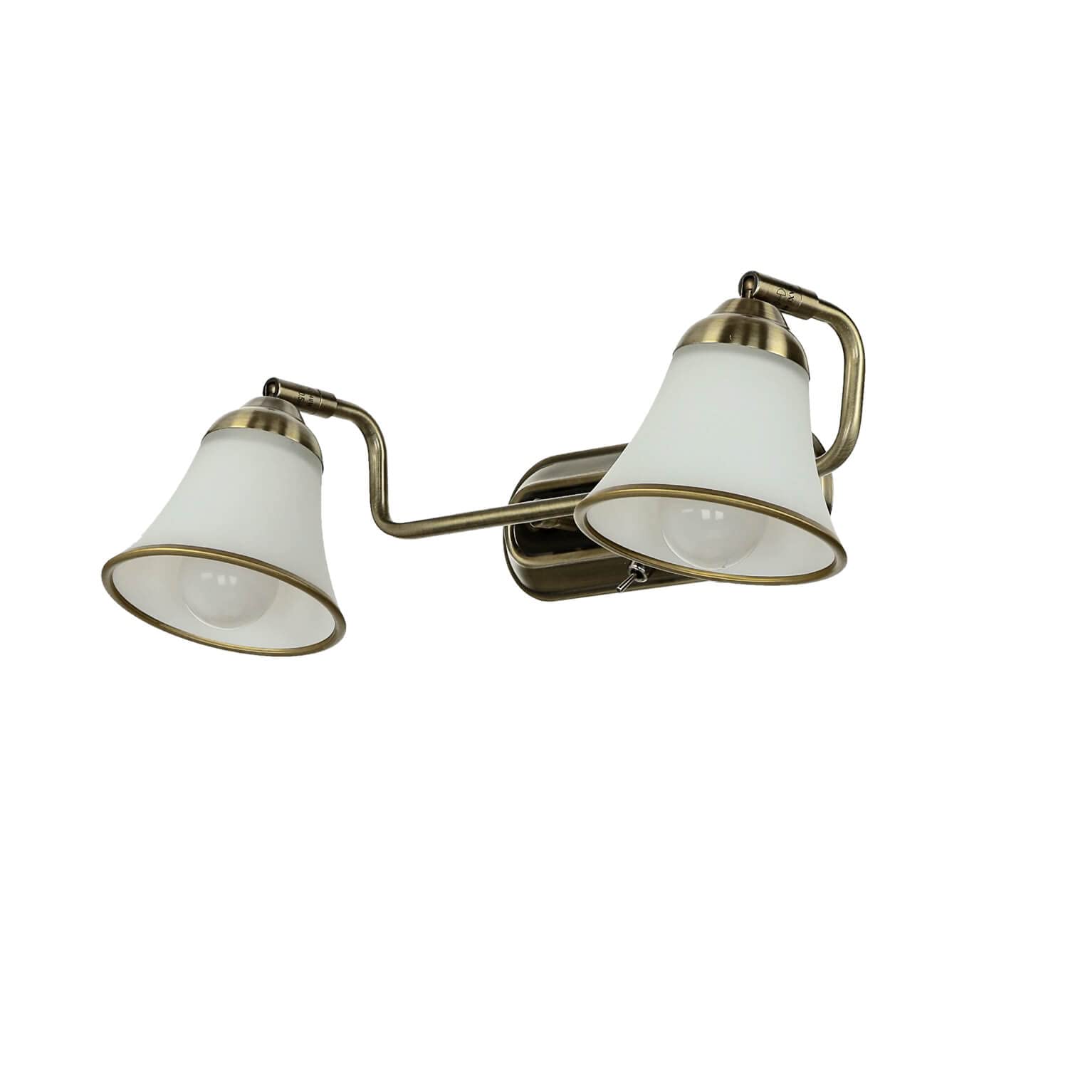 Licht-Erlebnisse Wandleuchte Bad verstellbar mit Kippschalter, Spiegelleuchte, Jugendstil, schwenkbar, Bronze, blendarm, Glas, 2-flammig, E14, B:42 cm, Wandlampe Spiegel