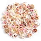 Assorted Flowers: what you will receive are 125 pieces of faux mixed flower heads,rongflower artificial flowers heads set , including various sizes and styles.Sufficient quantity for meeting your needs in crafts. Multiple Usages: these mini flowers c...