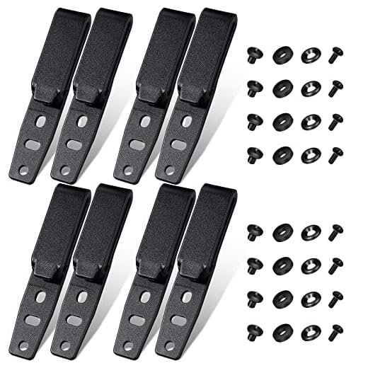 8 Pieces Holster Belt Clips Grip Hooks Holster Hardware with Screws Adjustable Molle Adapter with Mounting Hardware Holster Belt Clip for Outdoor Activity (4.13 x 0.24 Inch, Plastic)