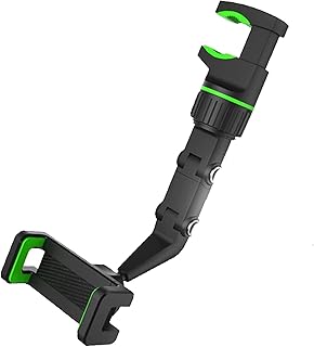 حامل موبايل يثبت علي مراية صالون السيارة جديد ومتعدد الوظائف عالمي قابل للسحب والدوران بزاوية 360 درجة لرؤية بشكل افضل للمقعد الخلفي/المكتب/( قطعه واحده اخضر) من نسمه ستور