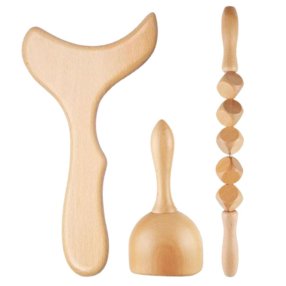 Massaggiatore Manuale in Legno 11.81In Bastone per Schiena e Collo Anticellulite Compatto per Massaggi Terapeutici a Casa