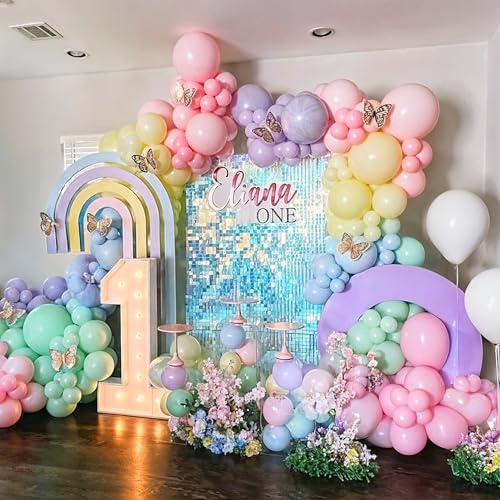Image of Pastel Balloons, 60PCS Macaron Pink Purple Blue Latex Balloon, Pastel Color Ice Cream Balloon for Kids Rainbow Party Baby Shower Wedding Unicorn Ice Cream Birthday Party Decorations Supplies