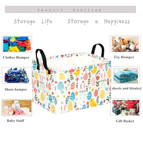 Image of Gift Toy Storage Basket for Girls and Boys, Storage Organizer for Nursery Hamper Home Bedroom Laundry Hamper Shelf Easter Baskets