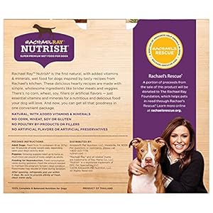 Rachael Ray Nutrish Premium Pure Moist Canine Meals with Added Nutritional vitamins & Minerals, Hearty Recipes Selection Pack, 8 Ounce Tub (Pack of 12)