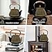 Cast Iron Tea Pot - Honeycomb Pattern Tea Kettle with Tea Leaf Infuser,Stovetop Tea Kettle Coated with Enameled Interior,Suitable for Brewing Loose Leaf Tea (Gold)