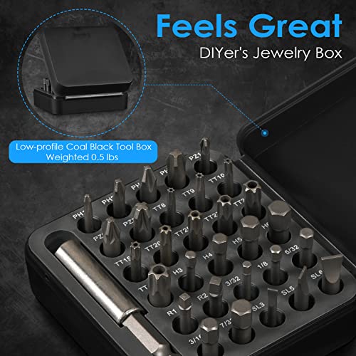 Image of GreaTalent S2 Steel Screwdriver Bit Set with 1 /4 inch Hex Shank Bits (31) | S2 Steel 1 /4 inch Hex Shank Magnetic Bit Holder, 36-Tooth Gear Wrench Handle for Tight Spaces