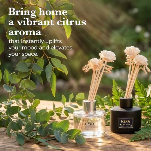 Image of Haka - Bergamot Brilliance Reed Diffuser 100ml | Luxury Citrus Home Fragrance | Aromatherapy Room Air Freshener for Home & Office Lasting Up to 60 Days