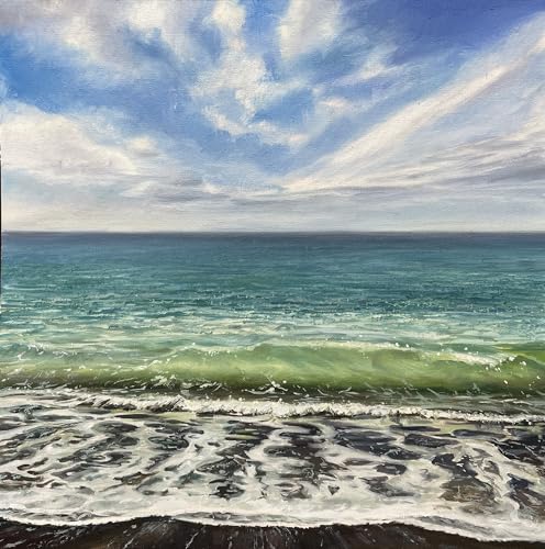 Tableau mer Noire en octobre peinture à l'huile pour apporter de la poésie à votre décoration