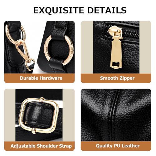 Image of Hobo Bags for Women PU Leather Crossbody Purses Trendy Shoulder Handbag Tote Bag Satchel Bag