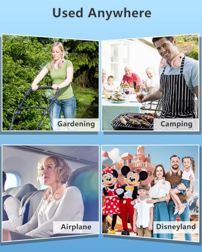 Image of Neck Fan that Blow Cold Air with Cooling Plate, Recharable 5500mAh Battery Powered, Potable Silent Mini Neck Air Conditioner, Cordless Leafless Quiet Face Fans for Kid Adults Travel Work Sports, Pink