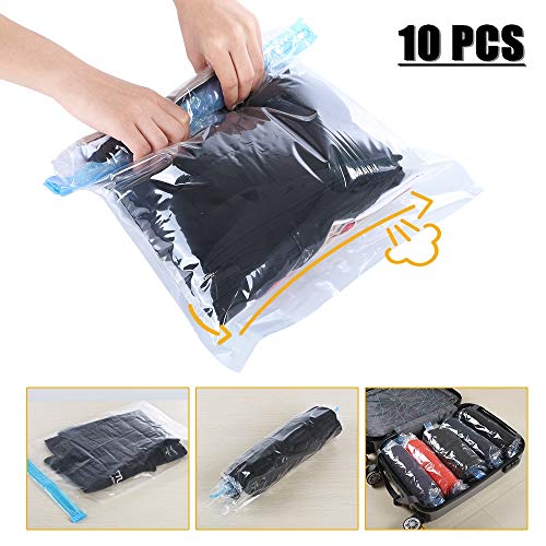 Travel Space Saver Bags Vacuum Travel Storage Bags Reusable Packing Sacks (10 Pack)
