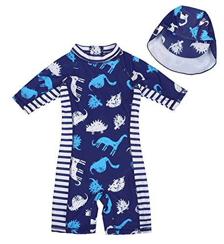 Cotrio Meninos roupa de banho de uma peça rash guard shirt conjunto de maiô para criança dinossauro