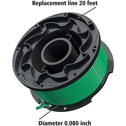 Black+Decker SF-080 Ersatzspule 8 Stück – 6 M Nylonfaden 0,080" Für GH3000, LST540 Trimmer