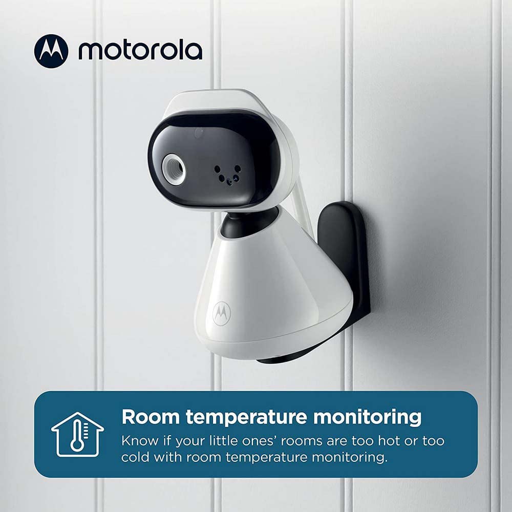 Motorola Nursery PIP1200 elektroniczna niania z kamerą, 2,8", 2-drożna komunikacja, temperatura pokojowa, widoczność w nocy na podczerwień, zasięg 300 m, biała/czarna
