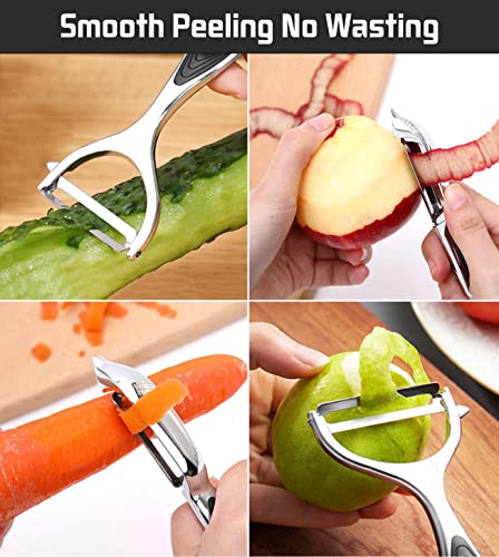 Vegetable Peeler For Kitchen, Newgf Fruit Potato Carrot Apple Peeler, Good Grip And Durable Y And I Shaped Stainless Steel Peelers, With Ergonomic Non-Slip Handle & Sharp Blade (2Pcs) #TOP1