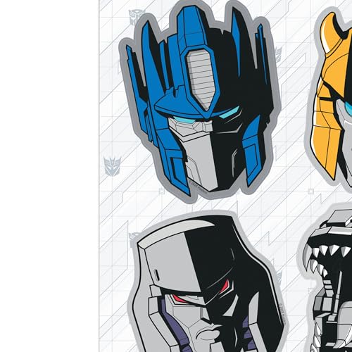 Image of Hasbro Transformers Heads Adhesive Vinyl Decals - Fun Transformers Stickers for Water Bottle or Laptop, 1 Pack (4 Count)