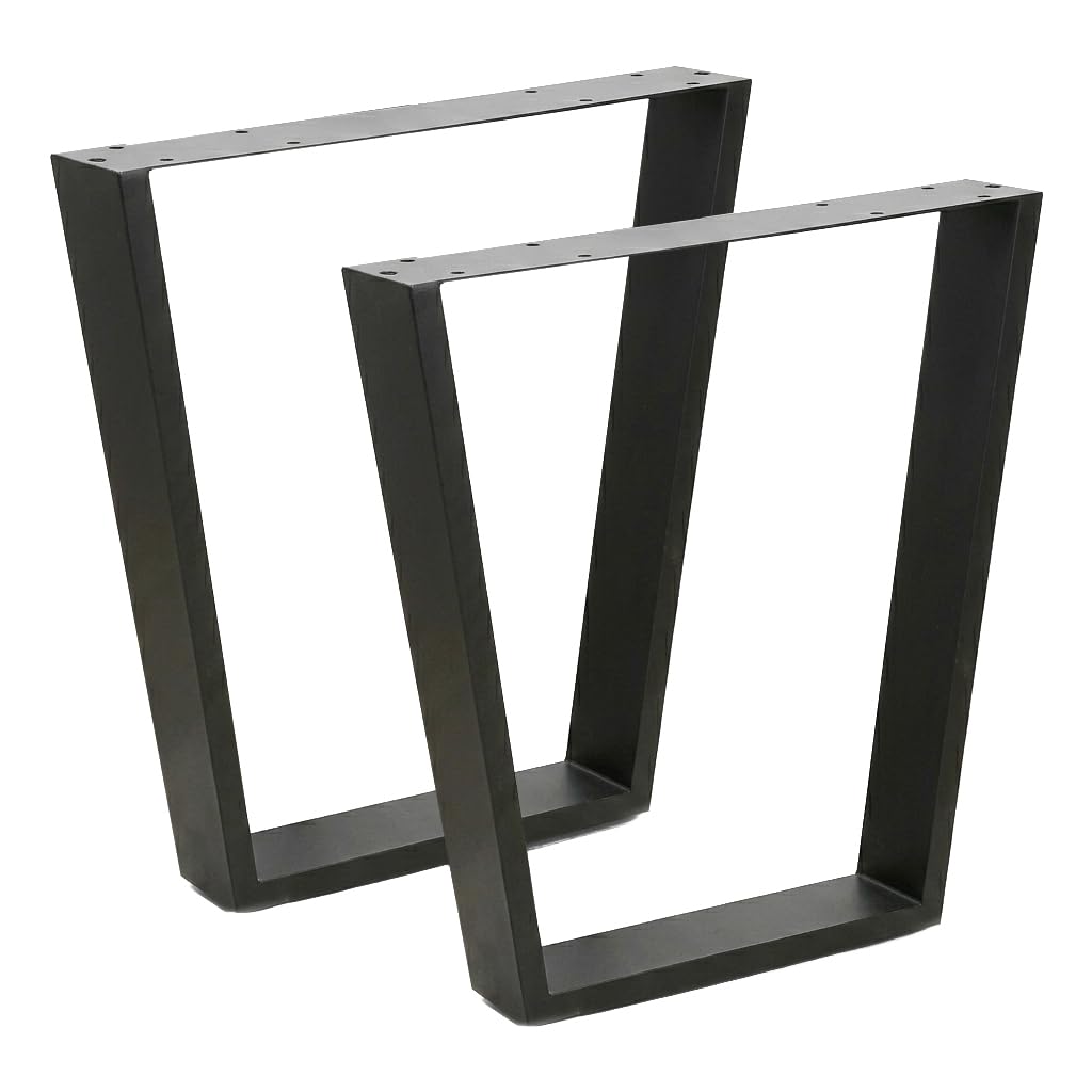 Patas para Mesa Trapecio Negro Pack 2 | 58×71 cm | Carga 125 kg | Fieltros Antideslizantes Incluidos | Comedor Escritorio Oficina