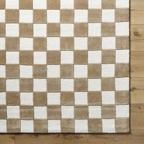 Image of Hand Tufted Wool Carpets Anti Shedding Rug Modern Carpets for Living Room Size 2x6 Feet
