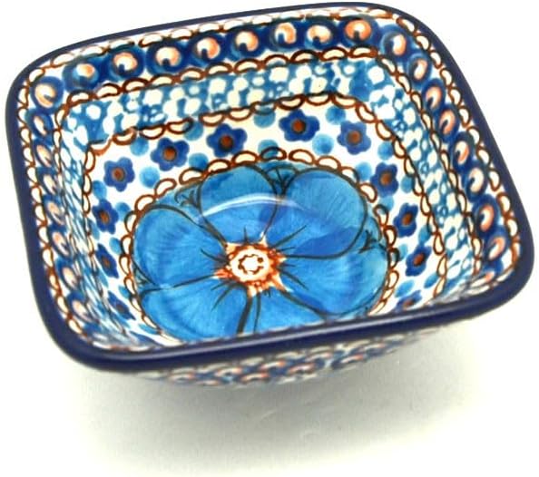 Polish Pottery Dish - Deep Square Food Prep - Unikat Signature U408C