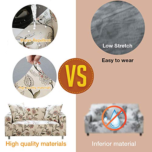 Donzake Printed Sofa Cover Stretch Couch Cover Sofa Slipcovers For Cushion Couch With 2 Free Pillow Cover (Large, Cream) #TOP4