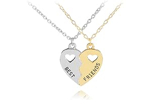 BFF Necklace for 2 Under 5 Dollars: Split Heart Pendant Necklace for Friendship
