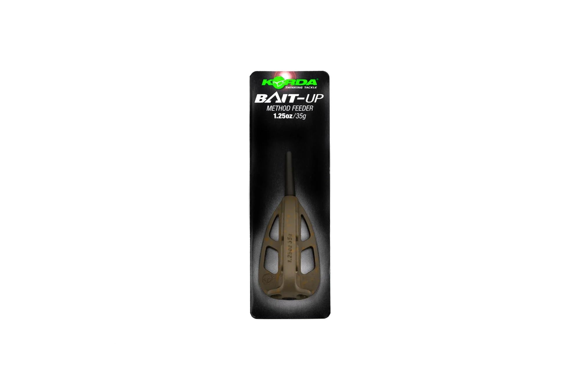 Korda Bait Up Method Feeder, 35g, Durable Plastic, Perfect for Method Fishing, Weighted Fin Ensures Proper Landing, Tri-lobe Design, Inline with Rubber Insert, Available in 50g and 35g Versions