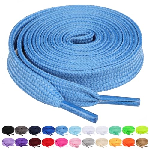 Image of Booyckiy 2 Pairs 2 /5 inch Flat Shoe Laces for Sneakers 31 Colors Shoelaces in 27 inch-72 inch