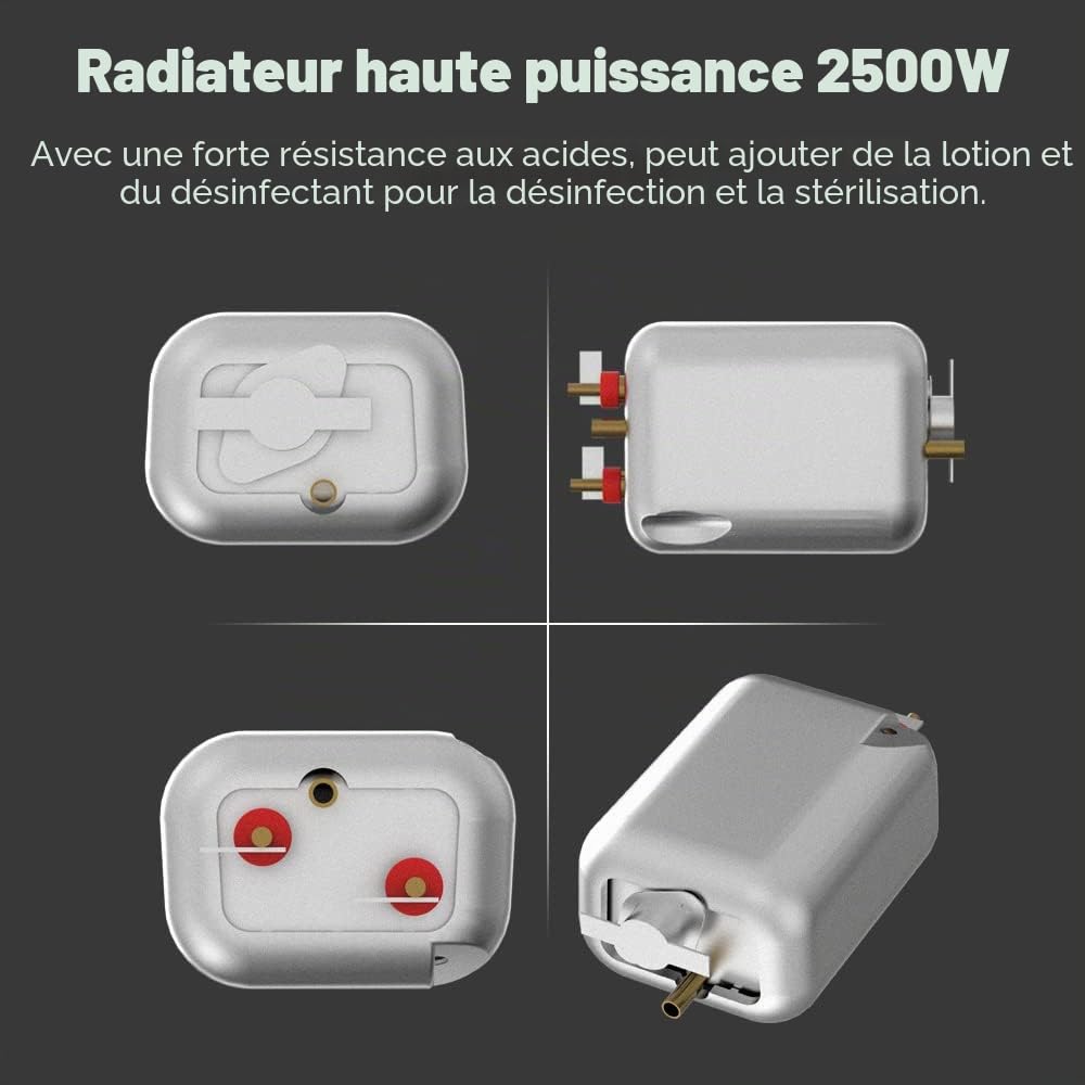 Andoer Nettoyeur vapeur, 2500W Nettoyeur vapeur portable à main - Machine de nettoyage à vapeur haute température et haute pression avec têtes de brosse pour meubles de cuisine, salle de bain, voiture