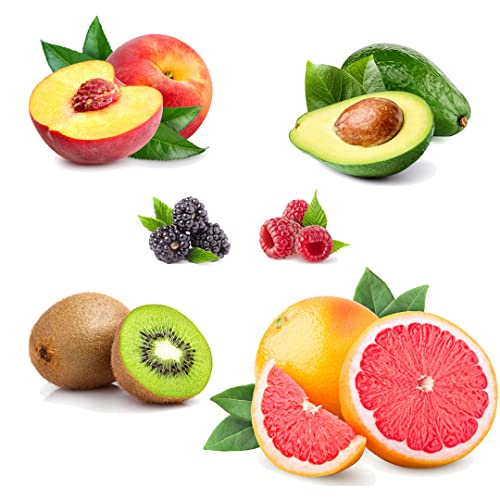 Low-Glycemic Fresh Fruit Box | 6 Varieties: Blackberries, Raspberries, Avocados, Grapefruits, Peaches & Kiwi | Naturally Sweet, Diabetic-Friendly & Nutrient-Rich | Fresh & Chilled Produce