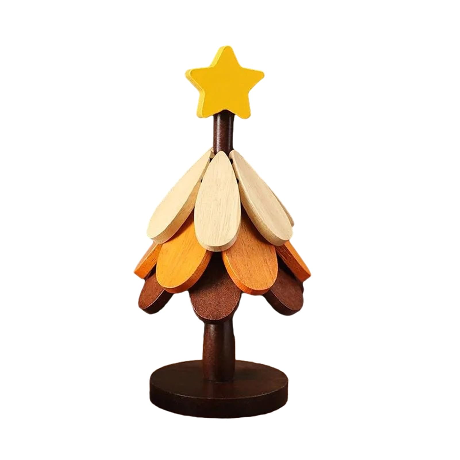 matumou Wooden Tree Trivets for Hot Dishes, Christmas Tree Shaped Trivet Set with Stand, 3/4 Tier Foldable Kitchen Trivets for Pots,