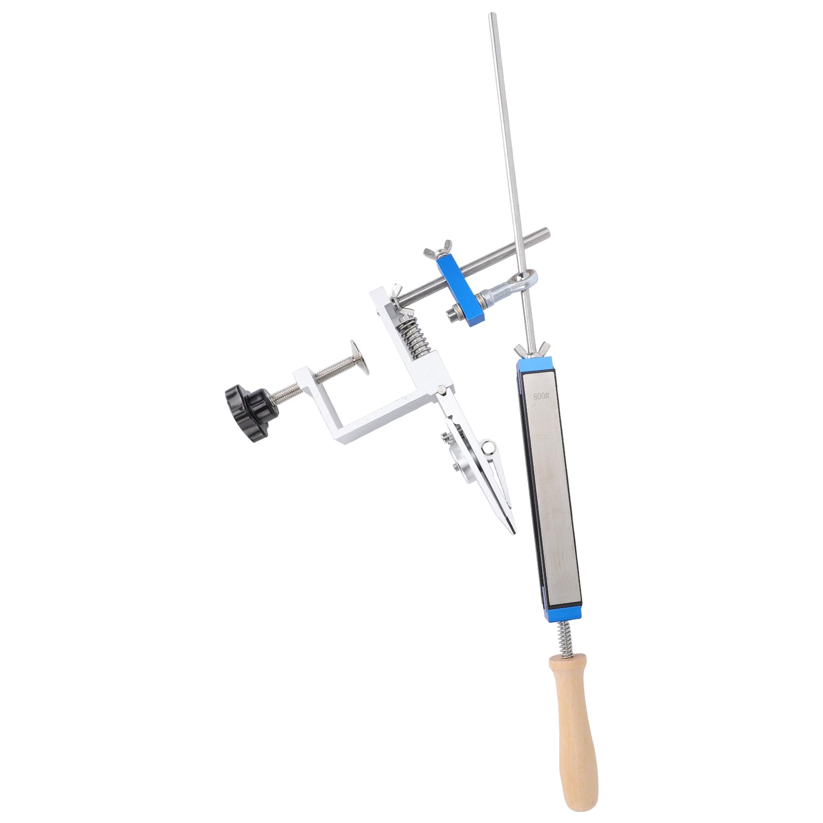 Kavolet Affilatore di Precisione Professionale, 4 Pietre Diamantate per Affilare, Affilatura Fine per Lame Cucina e Esterno, Lega di Alluminio in Acciaio Inossidabile (Con 4 pietre diamantate)