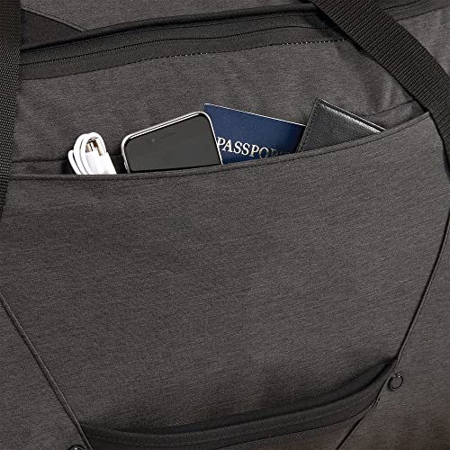 High Sierra Forester 28 In Roomy Water Resisting Wheeled Duffel w/ Padded Grab Handles, Interior Cross Straps, & Easy to Clean Interior, Black Heather4