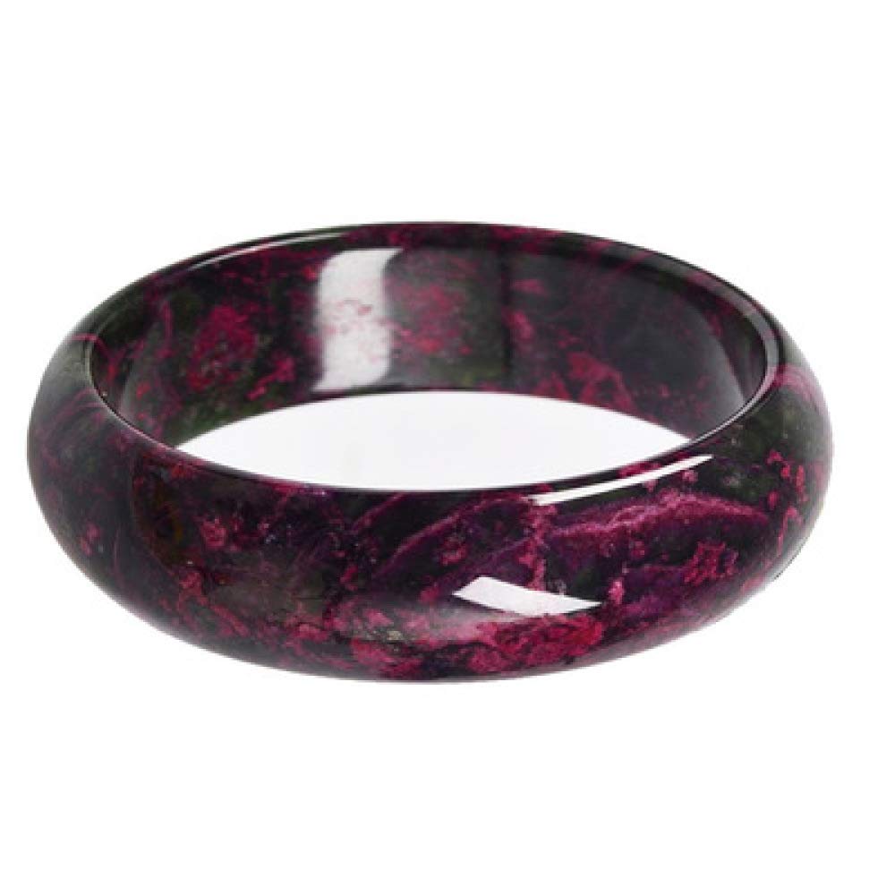 Pink Palm Bracciale rigido in giada da donna, con fiori di prugna e pesca, intagliato a mano, amuleto portafortuna da donna, 56-64 mm, 62-64 mm (58)