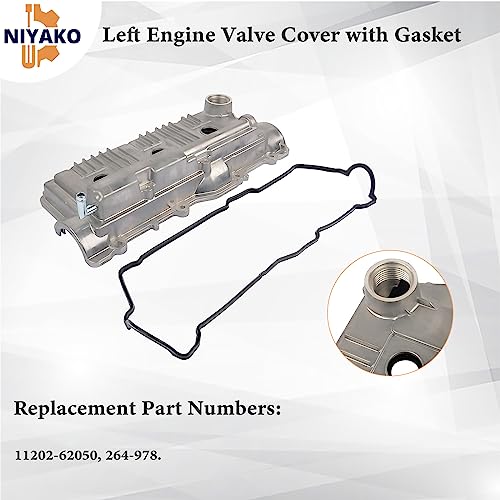 Image of Left Engine Valve Cover with Gasket Replacement# 11202-62050 264-978 Fit 1995-2004 Tacoma 4Runner T100 Tundra 3.4L