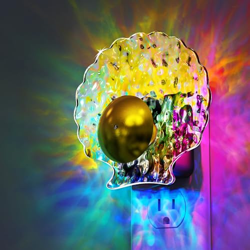 Image of L LOHAS LED Shell Night Light, Night Lights Plug into Wall | Color Changing Nightlight RGB, Light Sensor, Plug in Night Light Home Decor for Kids Gifts, Holiday, Hallway Bedroom, 1P