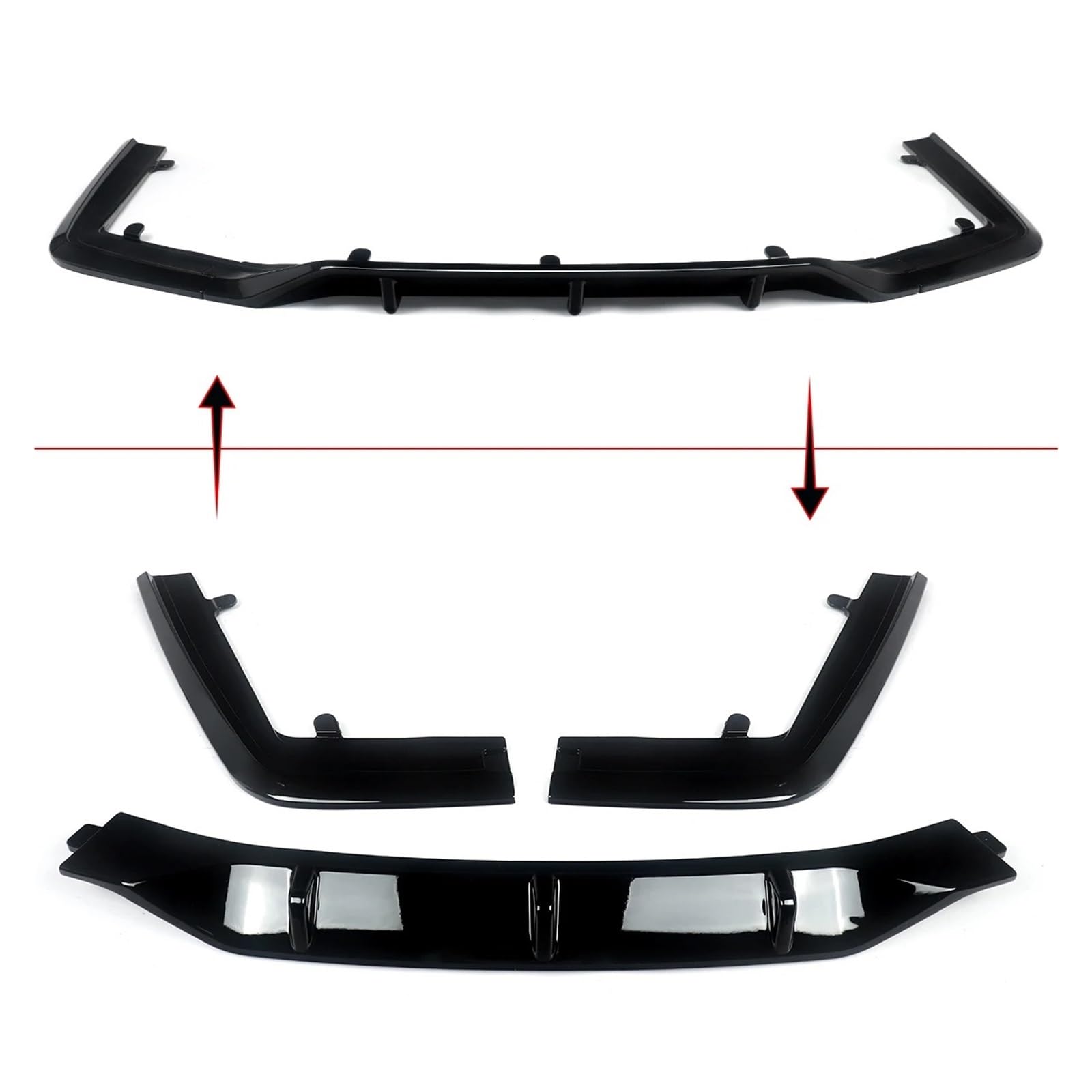 para BMW Serie 7 G11 G12 750i Sport 2019-2022 Kit De Carrocería Negra Brillante con Cenefa Difusora Trasera Labio Delantero Coche