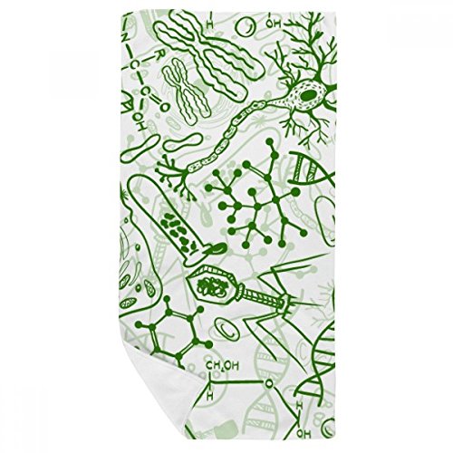 Serviette de bain microscope vert biologique en coton doux 35x70cm - 2