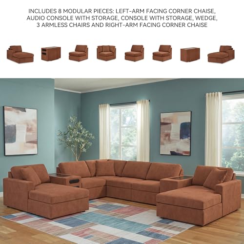 Image of Signature Design by Ashley Oversized Modular Sectional with Chaise, Spice