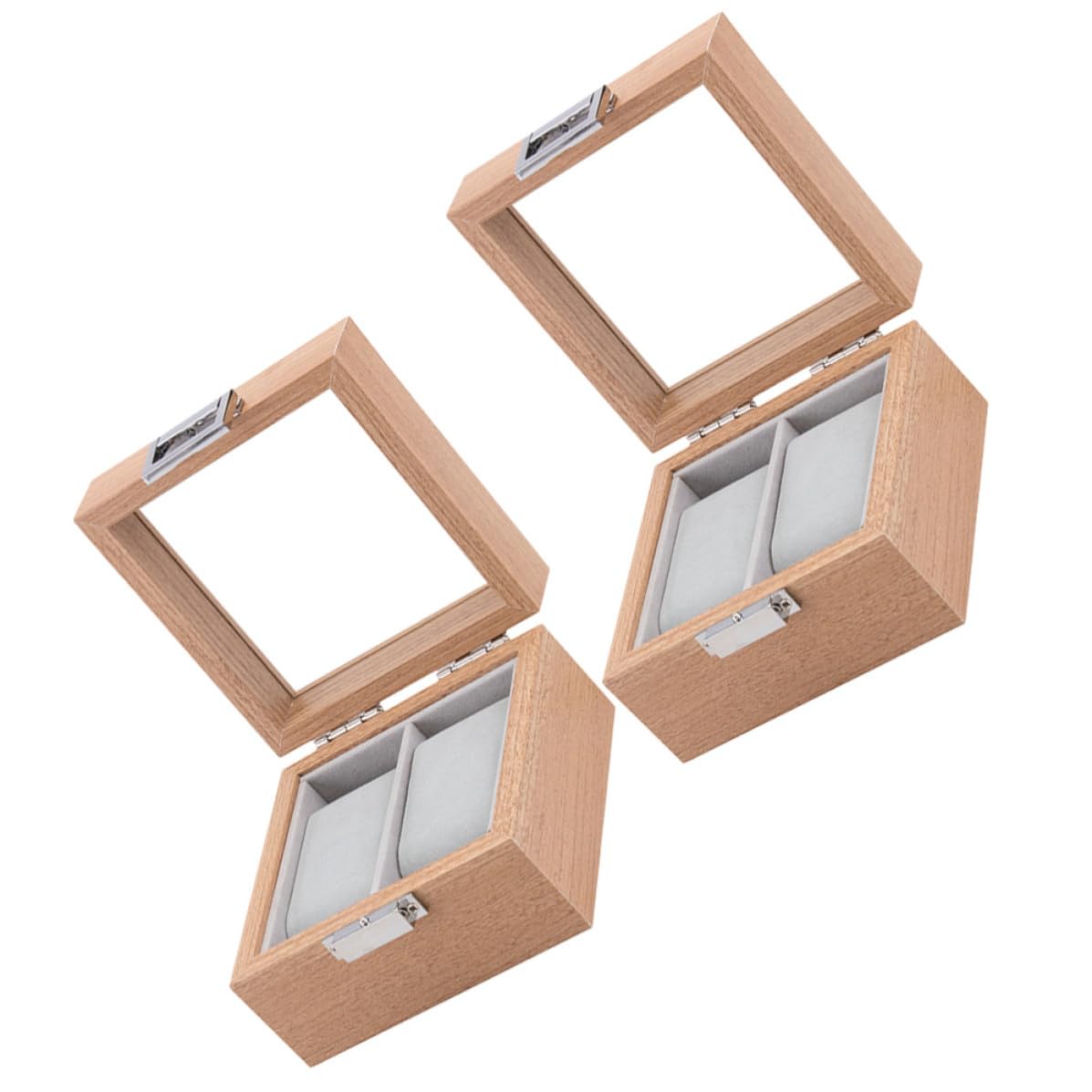 EXCEART 2 Pezzi Scatola Porta Orologi Uomo Legno 2 Scomparti Beige Elegante