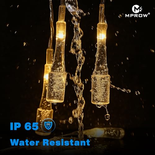 Image of MPROW Water Drop LED String Lights, 14 Warm White Fairy Lights, Plug-in Decorative Lights for Indoor Outdoor (Crystal Bottle Warm White, 3m, 14)