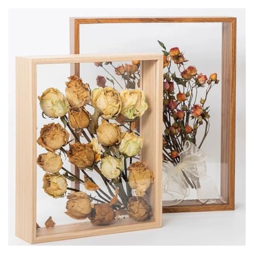 Marco profundo caja de sombra transparente para decorar mesas con flores secas 8
